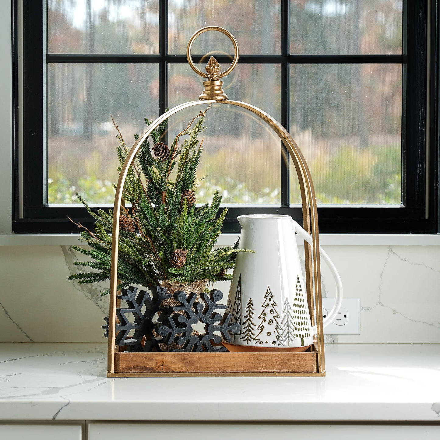 Gold Wide Lantern