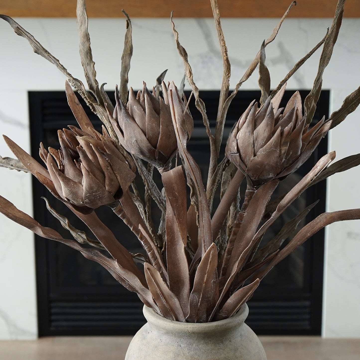 Faux Flower Pick | Brown Muted Neutral Stem