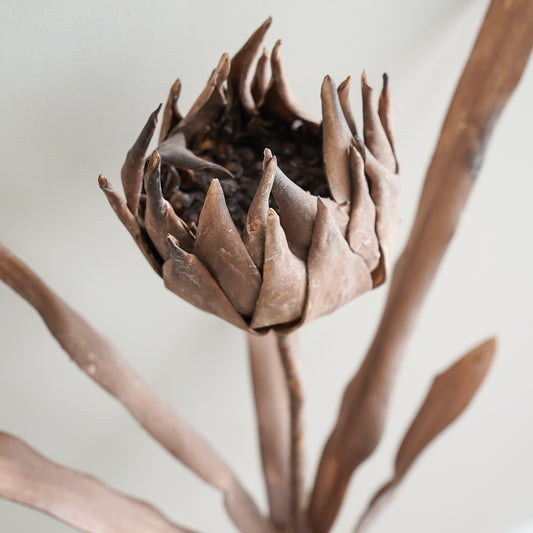 Faux Flower Pick | Brown Muted Neutral Stem