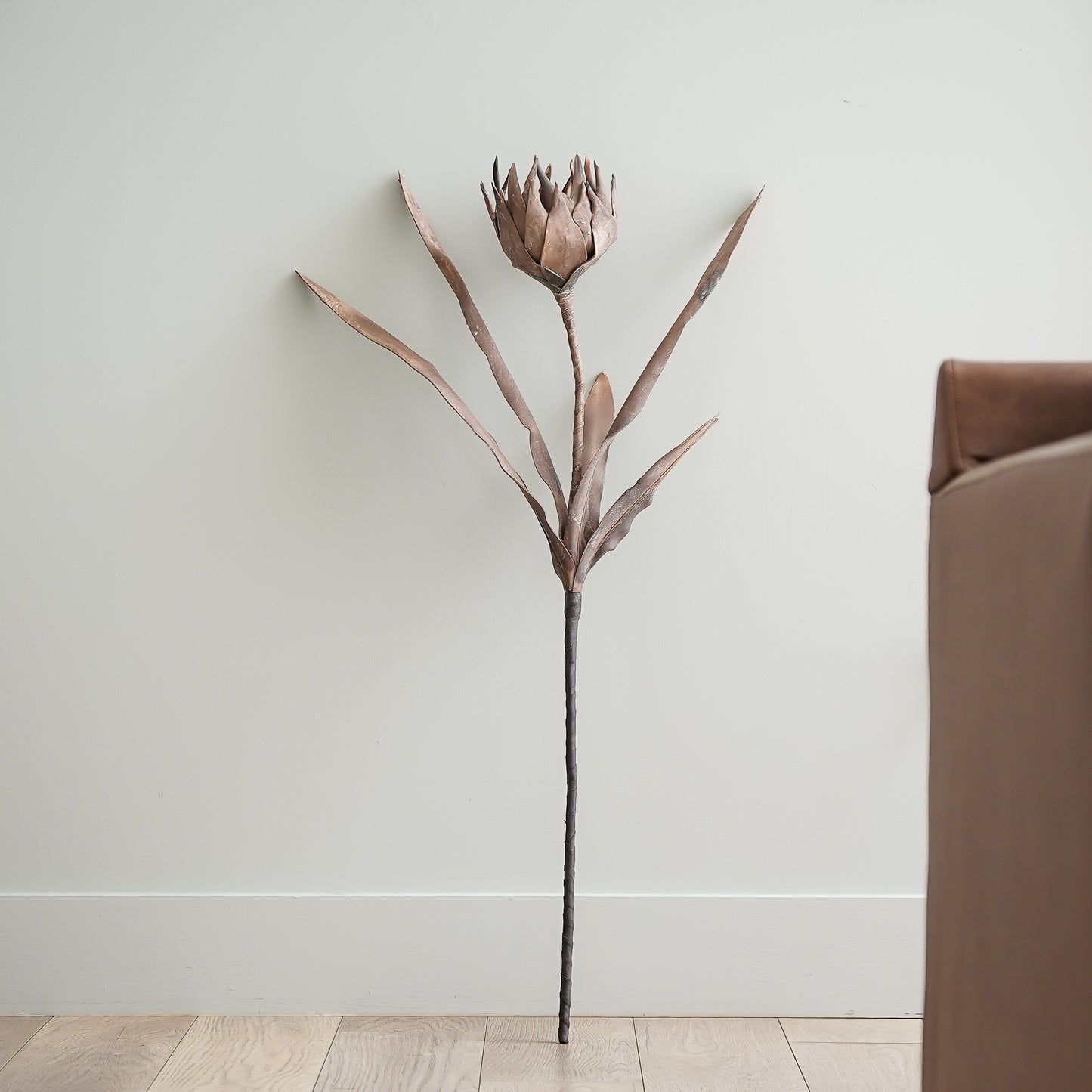 Faux Flower Pick | Brown Muted Neutral Stem
