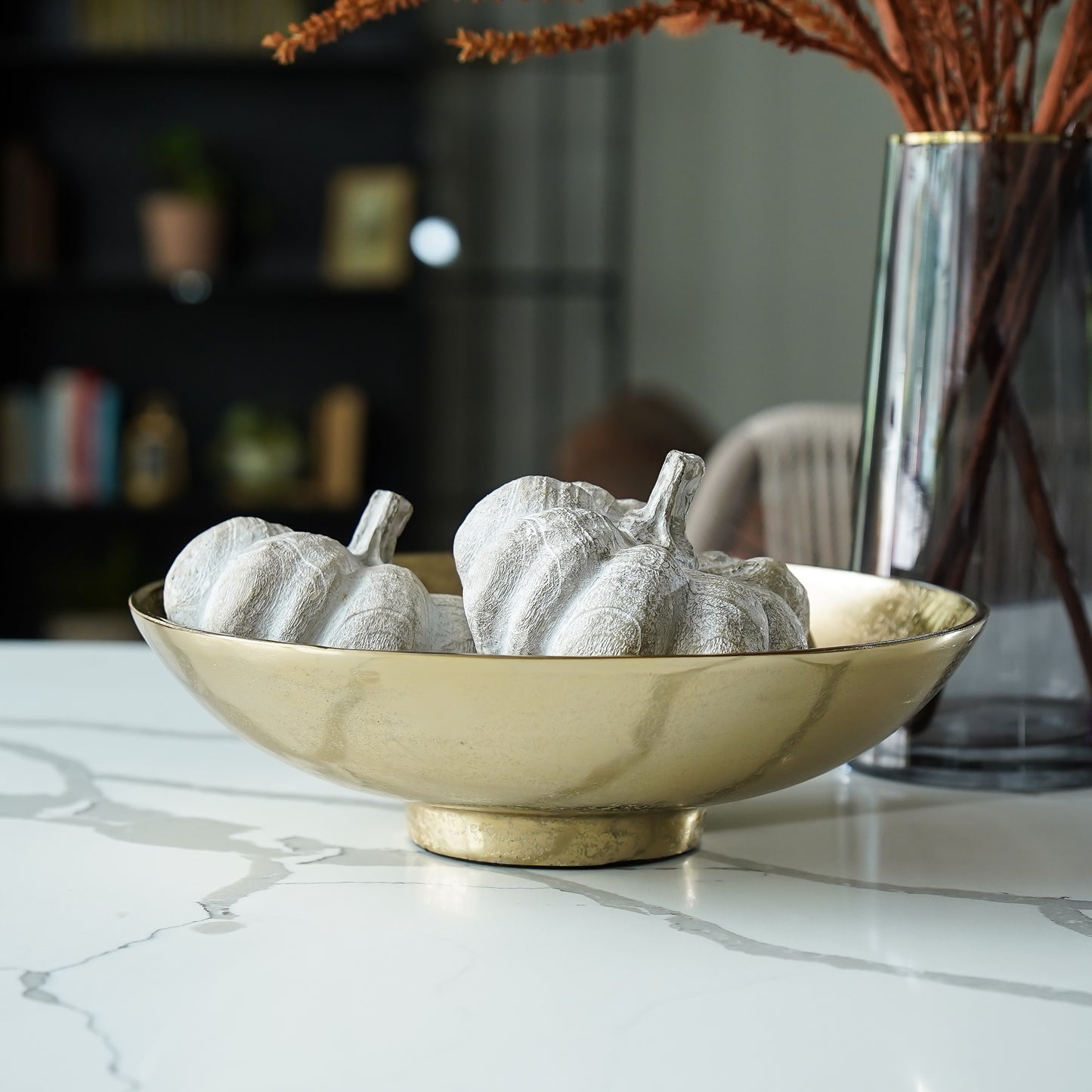 Wood Look Pumpkin | Whitewashed Resin Fall Decor