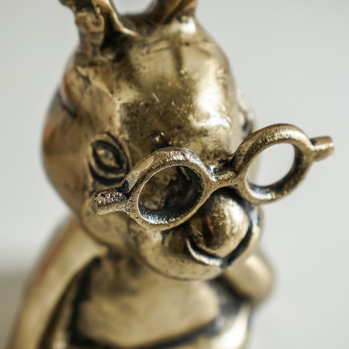 Studious Brass Rabbit | Gold Metal