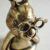 Studious Brass Rabbit | Gold Metal