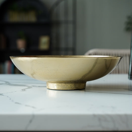Maxwell Gold Deco Bowl | Brushed Gold Accent