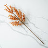 Orange Flocked Berry Stem | Faux Fall Branch