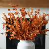 Orange Flocked Berry Stem | Faux Fall Branch