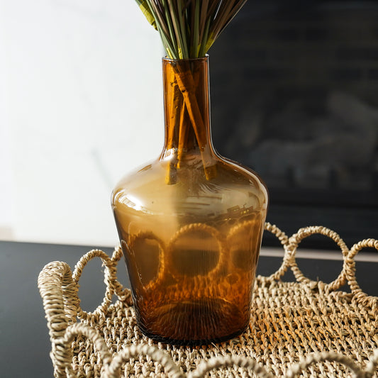 Xander Amber Vase | Tall Glass Bottle Vase