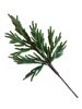 Artificial green branch on a white background