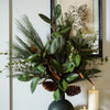 Faux Winter Greenery with Pinecones