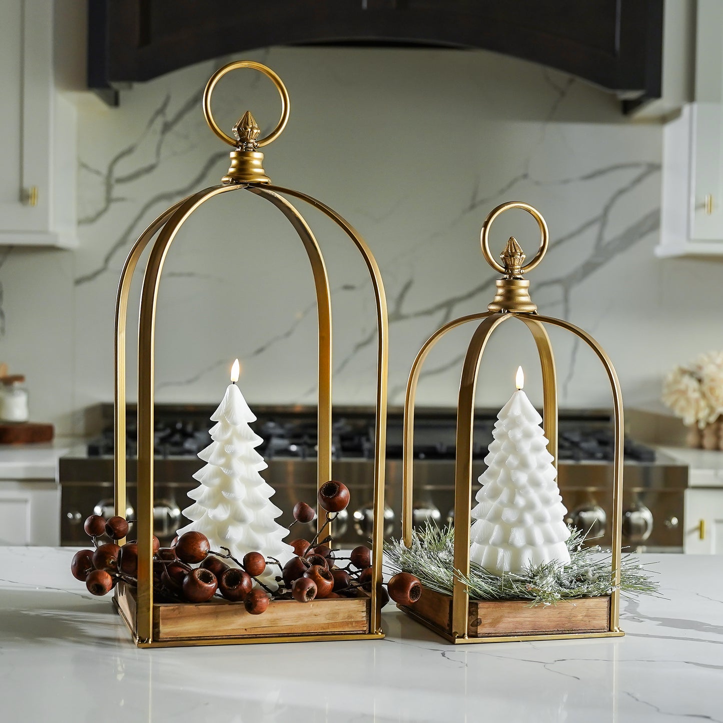 White Flameless Holiday Tree Candles