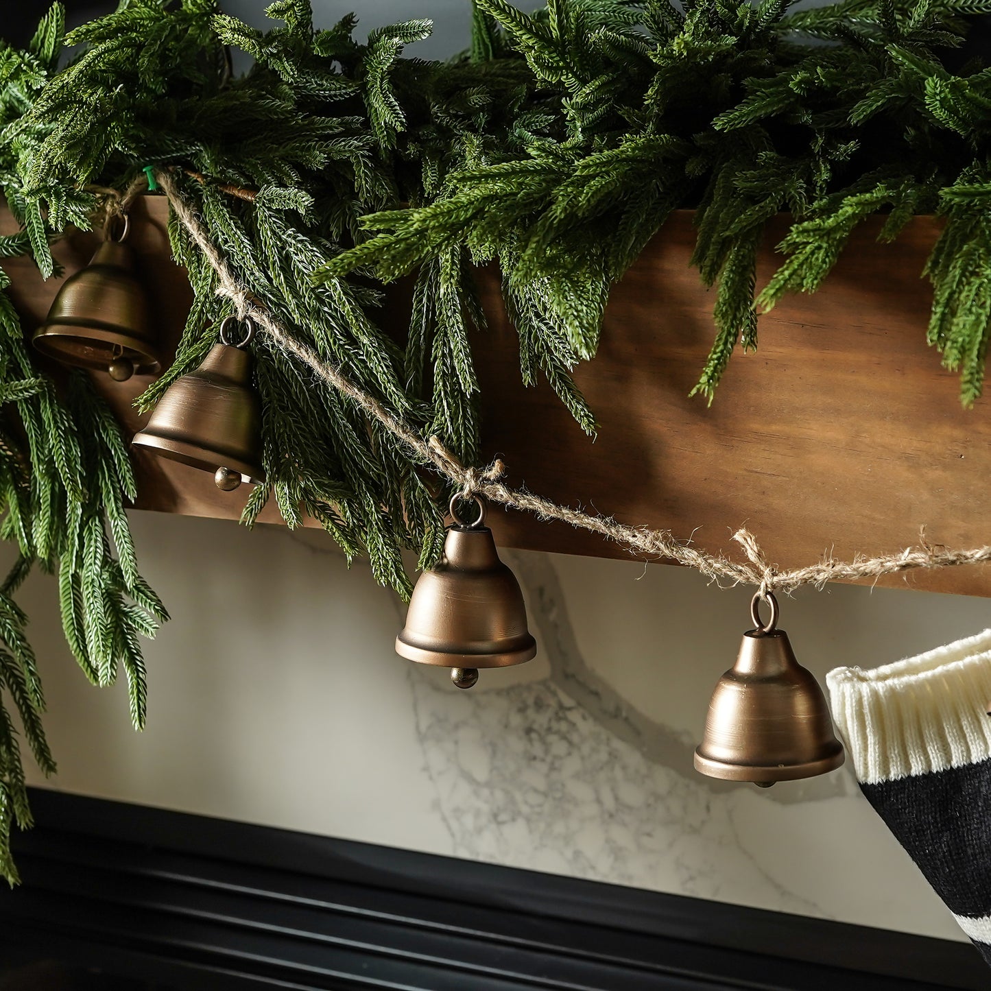 Vintage-Style Metal Holiday Bell Garland