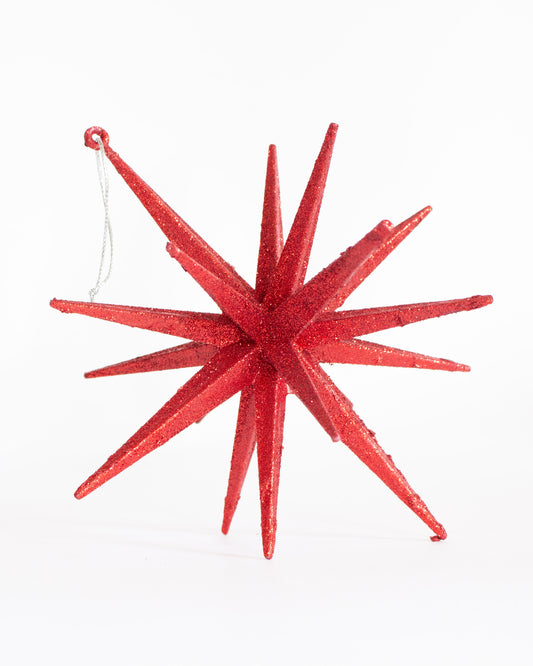 Red Glitter Star Ornament