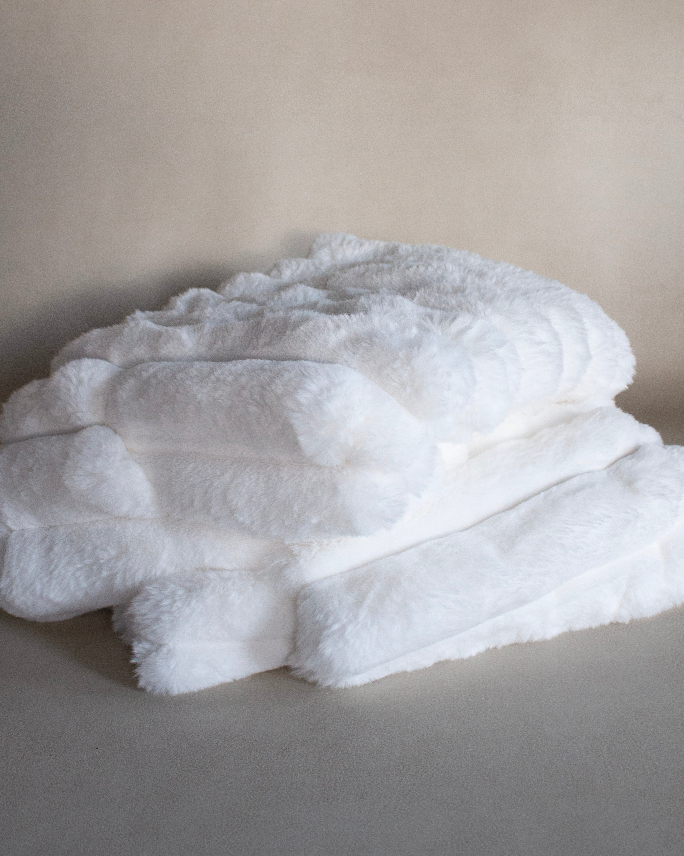 Creamy White Vegan Fur Throw