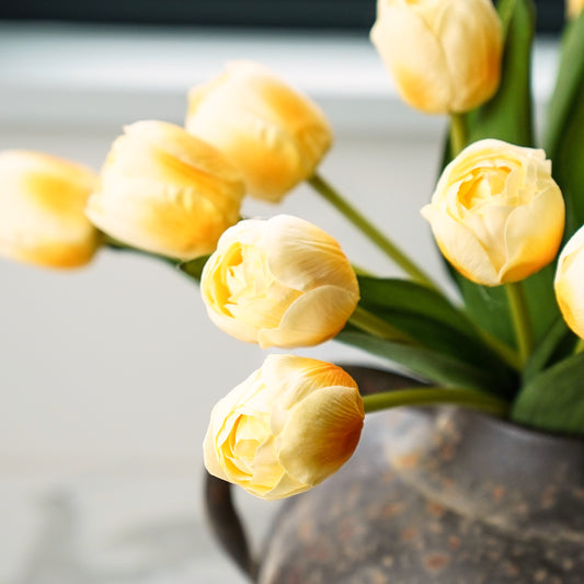 Real Touch Hybrid Tulip Bundle | Pale Yellow