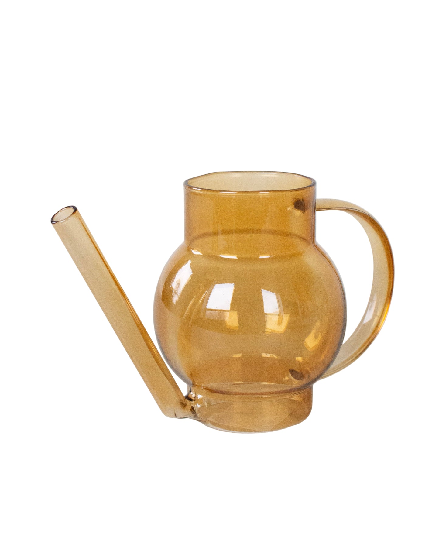 Amber Glass Watering Pitcher