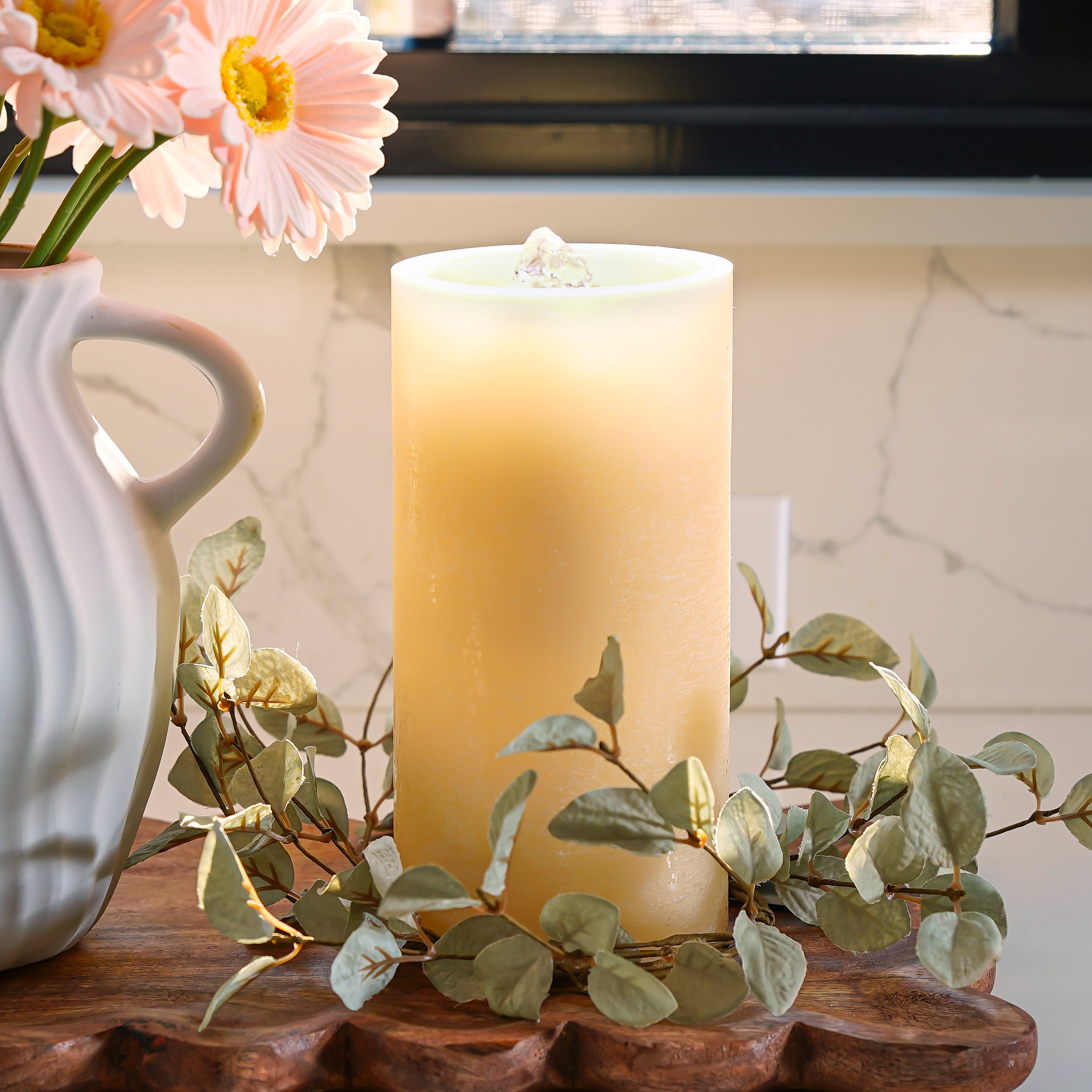 Light Green Eucalyptus Candle Ring | Small