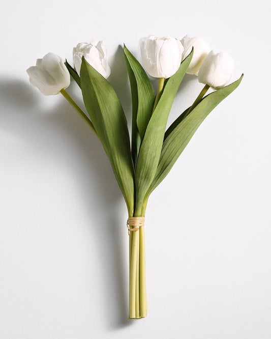 Real Touch Hybrid Tulip Bundle | White