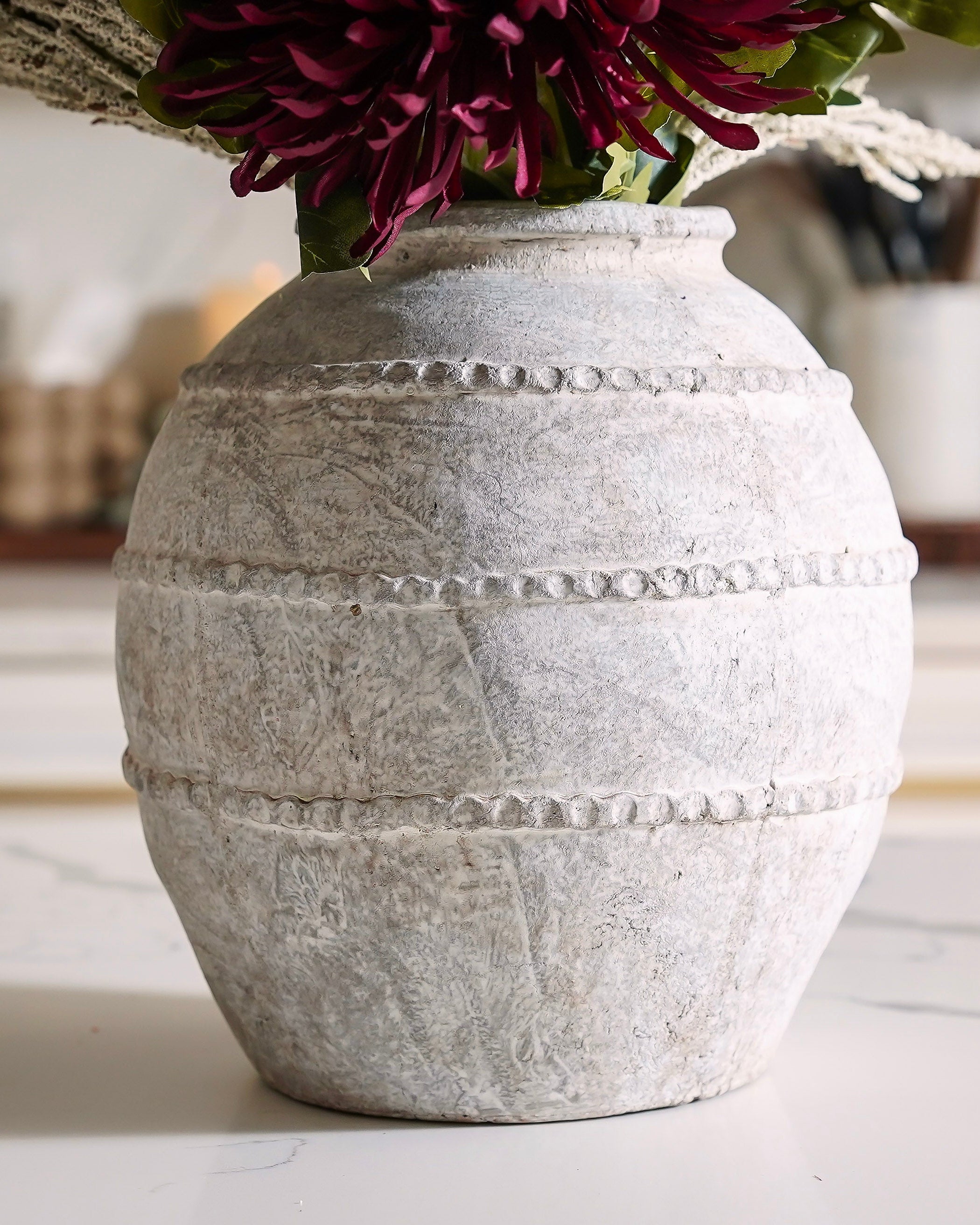 Antique Taupe Terra Cotta Vase