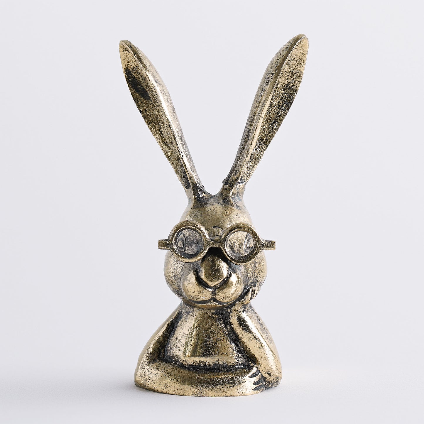 Studious Brass Rabbit | Gold Metal