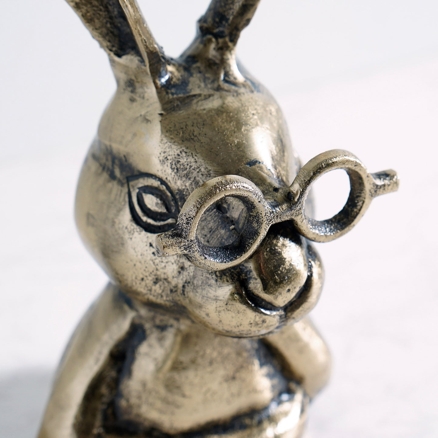 Studious Brass Rabbit | Gold Metal