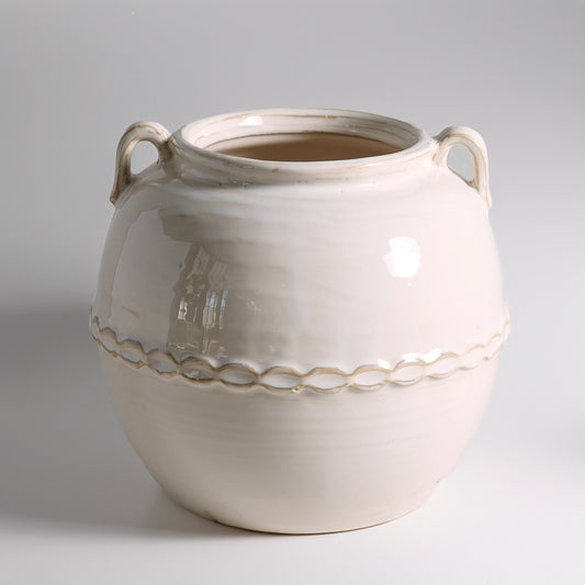 Willow Link Ceramic Vase with Handles