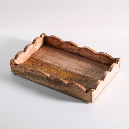 Mango Wood Scalloped Tray