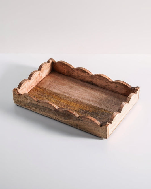 Mango Wood Scalloped Tray