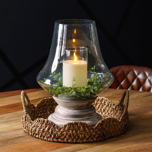 Camilla Glass and Wood Hurricane