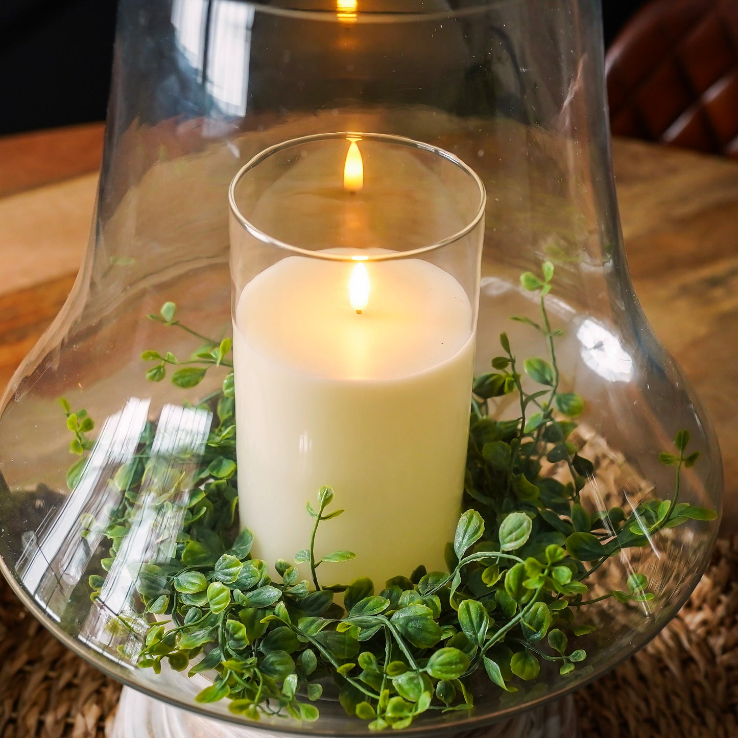 Camilla Glass and Wood Hurricane