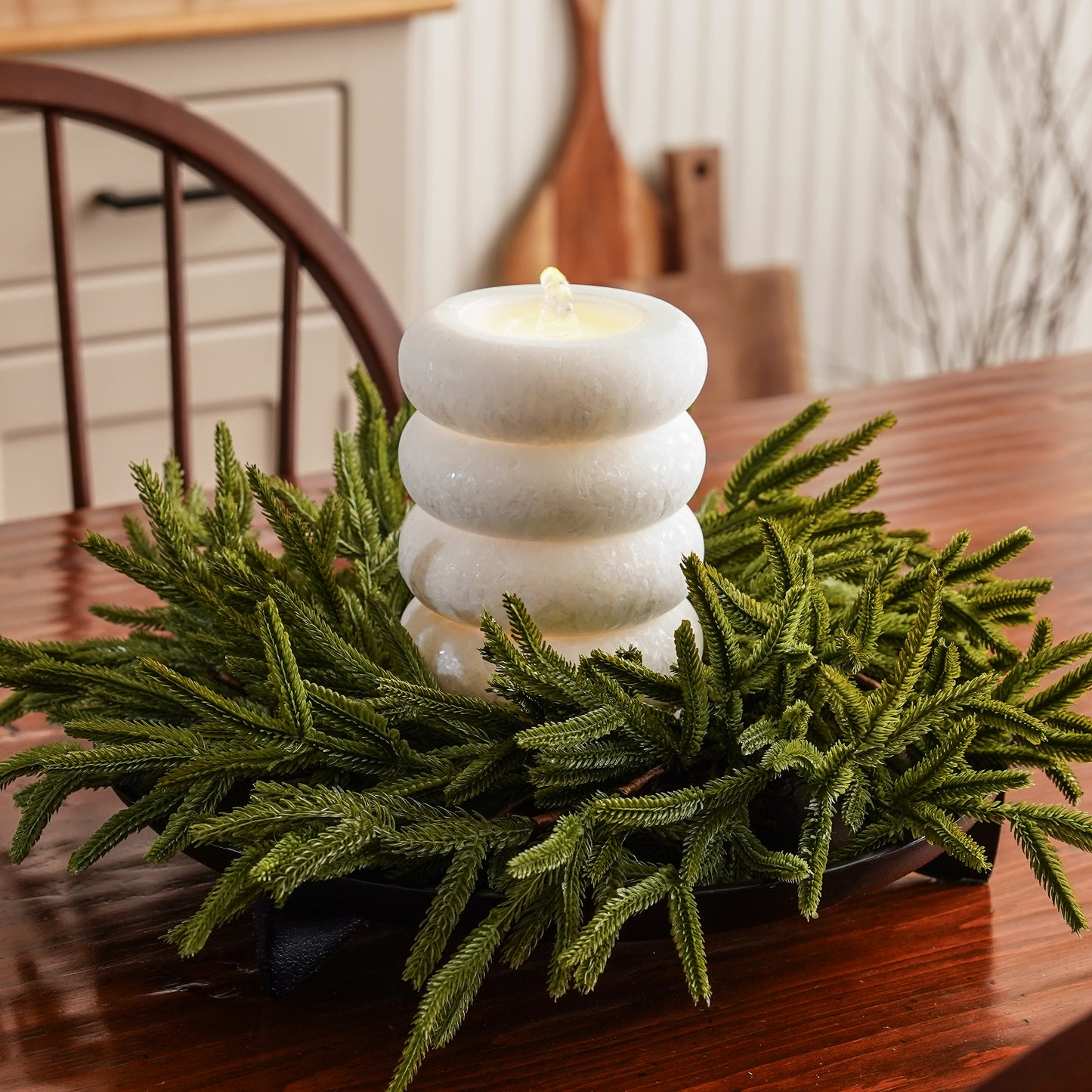 Real Touch Blissful Norfolk Pine Wreath | Small