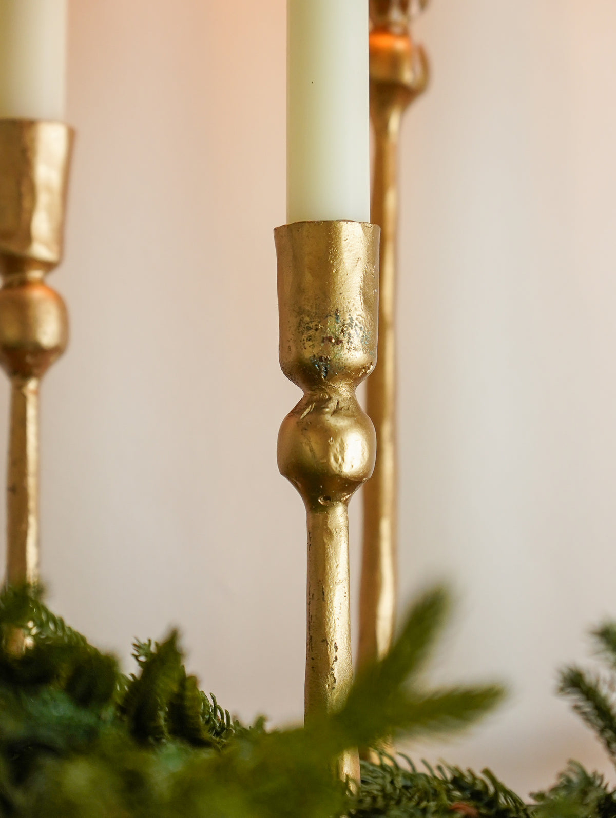 Gold Iron Taper Holder Set