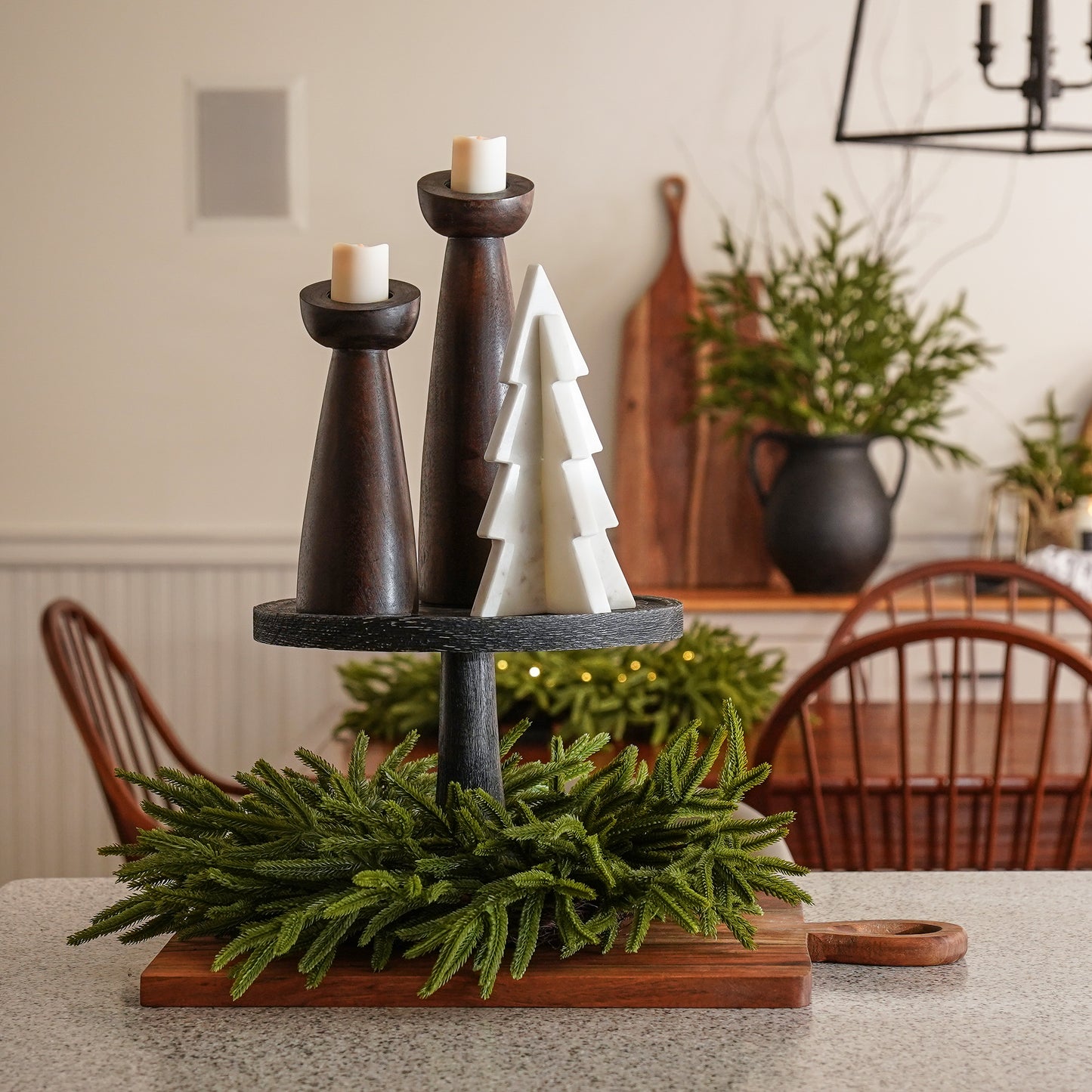 Real Touch Blissful Norfolk Pine Wreath | Small
