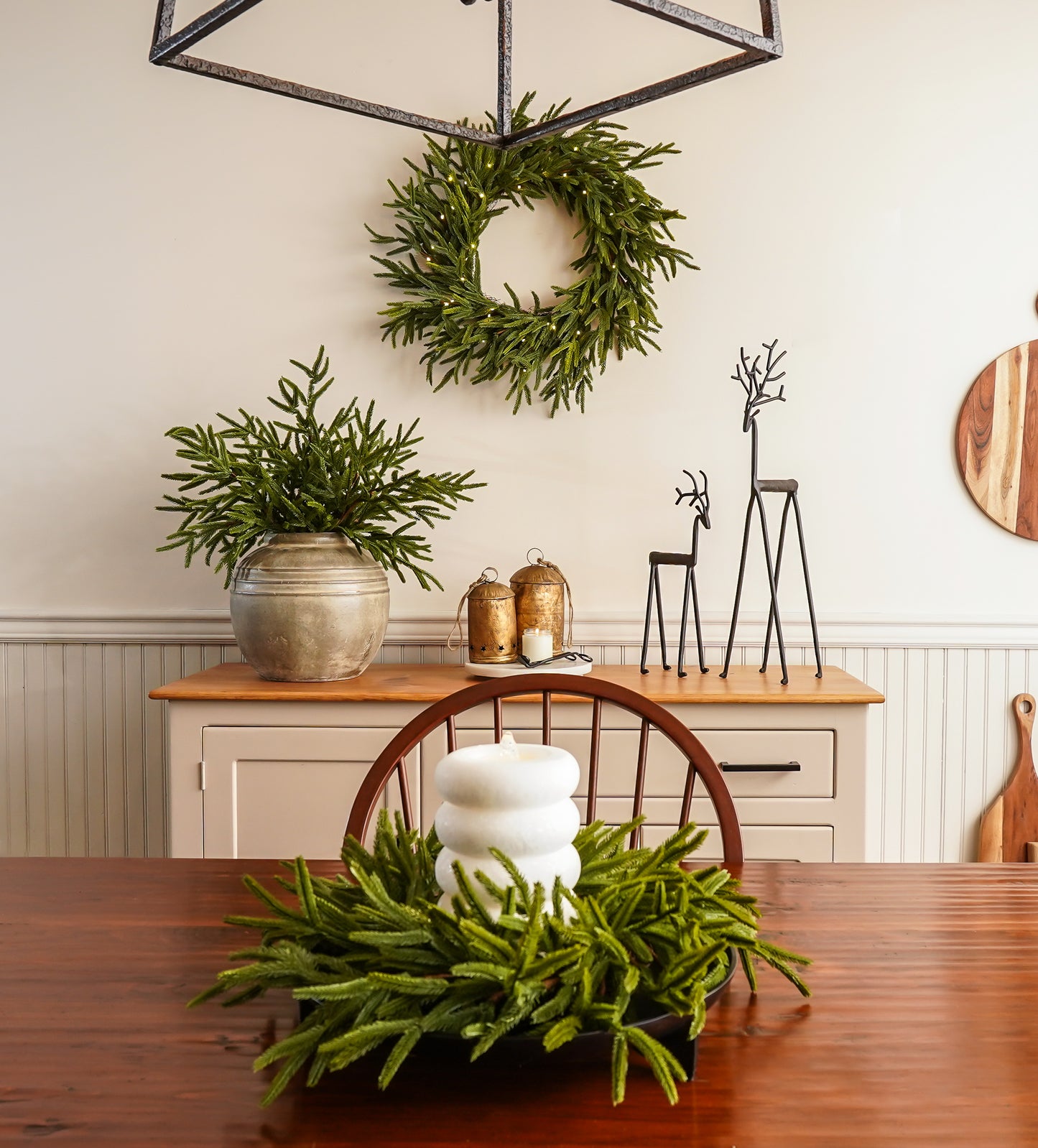 Real Touch Blissful Norfolk Pine Wreath | Small