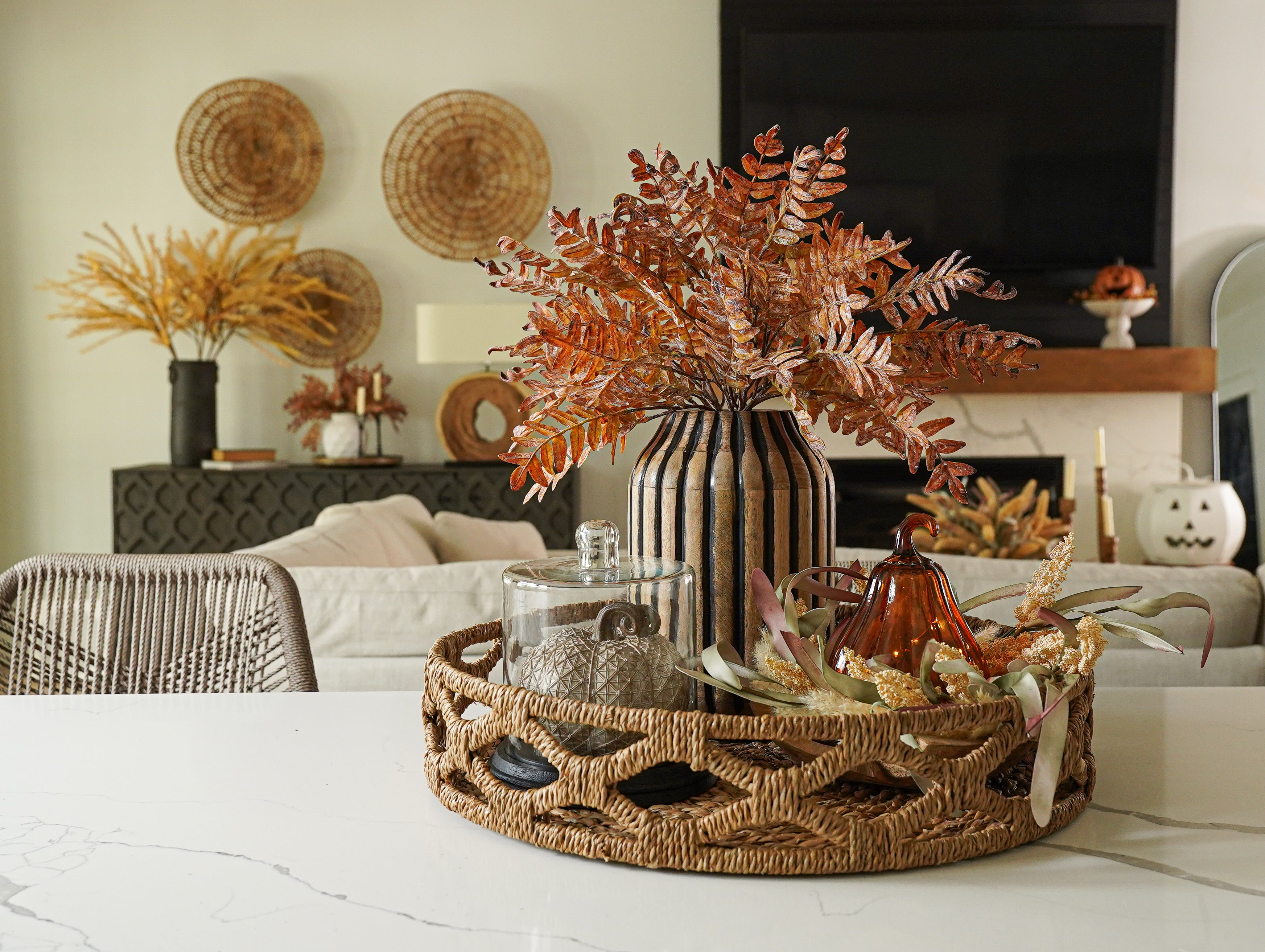 Resin Beige Textured Pumpkin