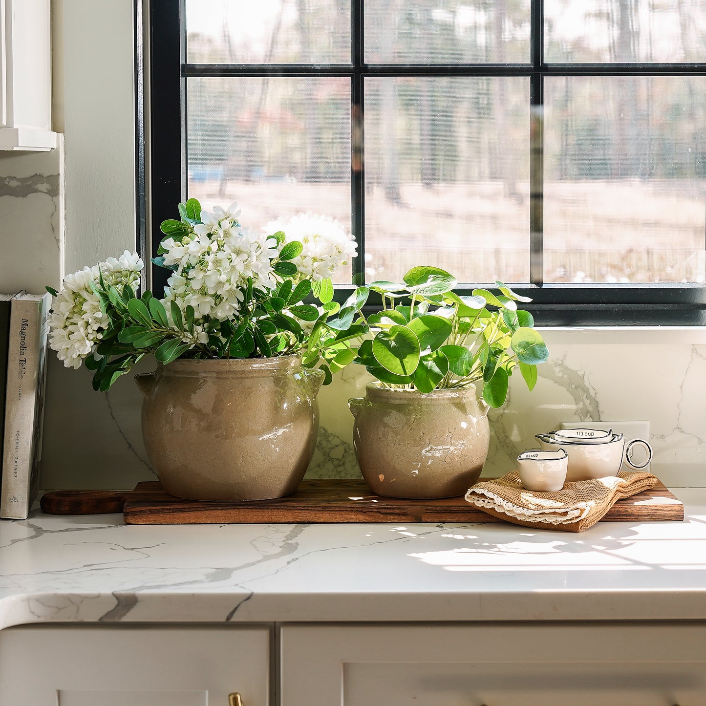 Whisper Ceramic Beige Crock | Large