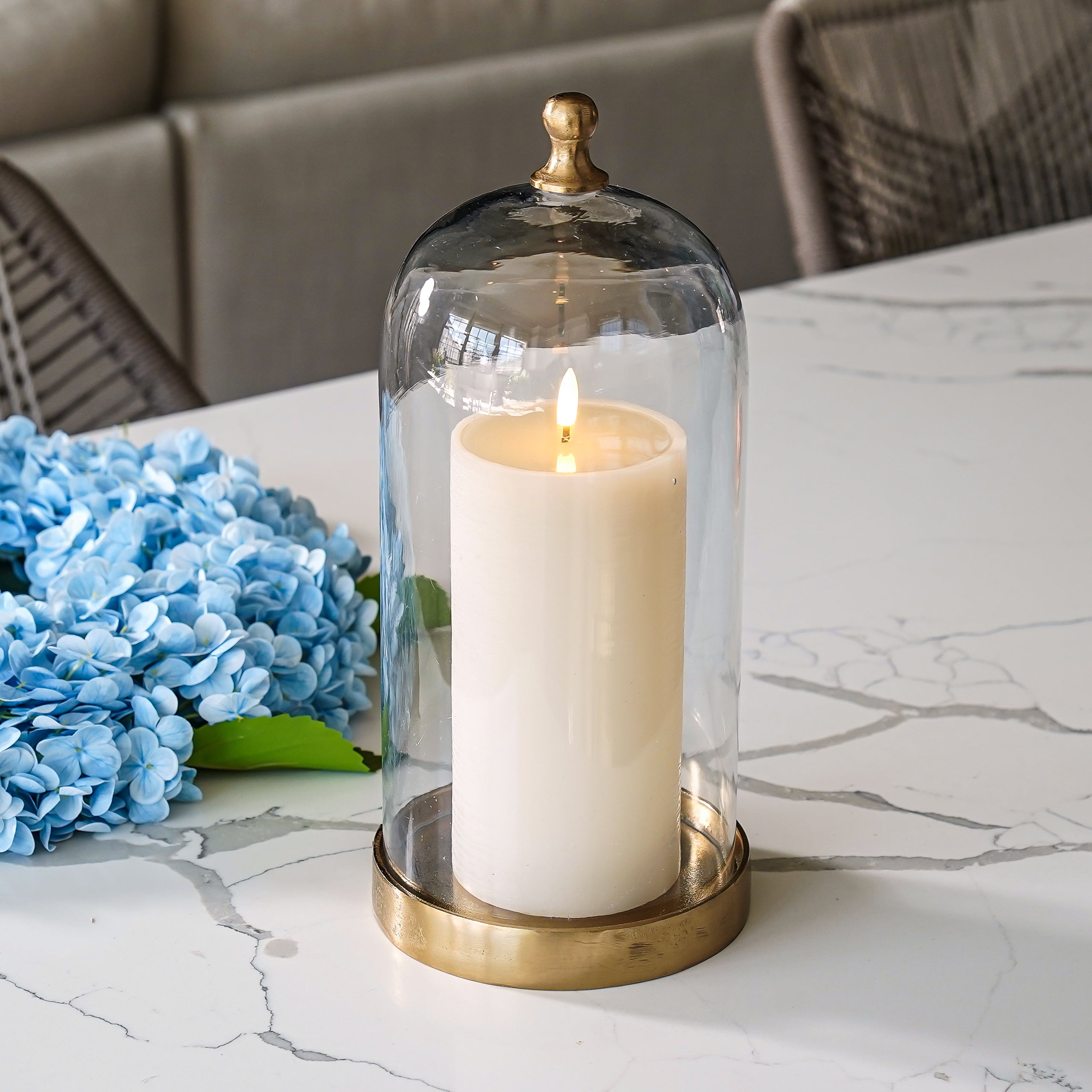Textured Ivory Melting Effect Flameless Candle