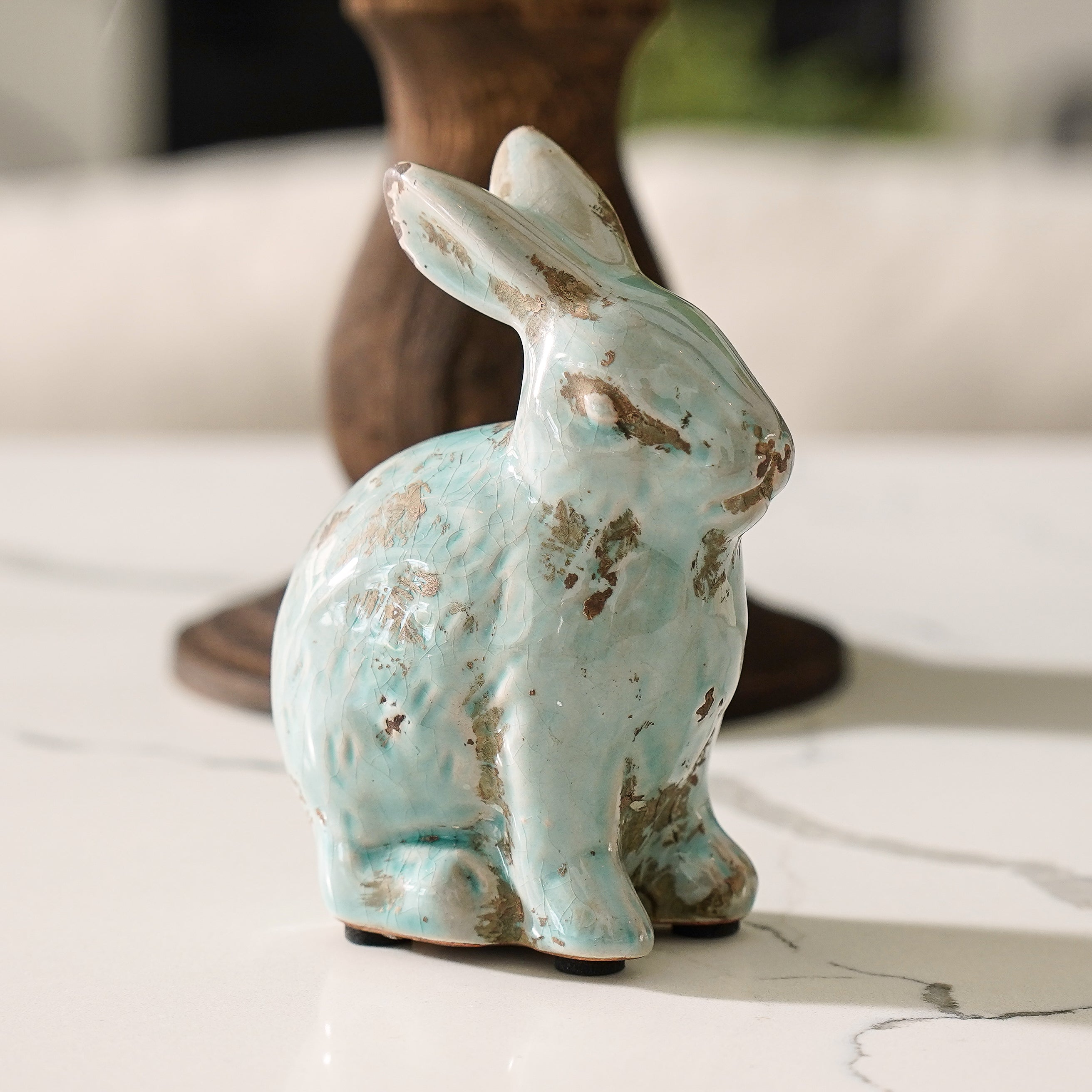 Distressed Aqua Bunny