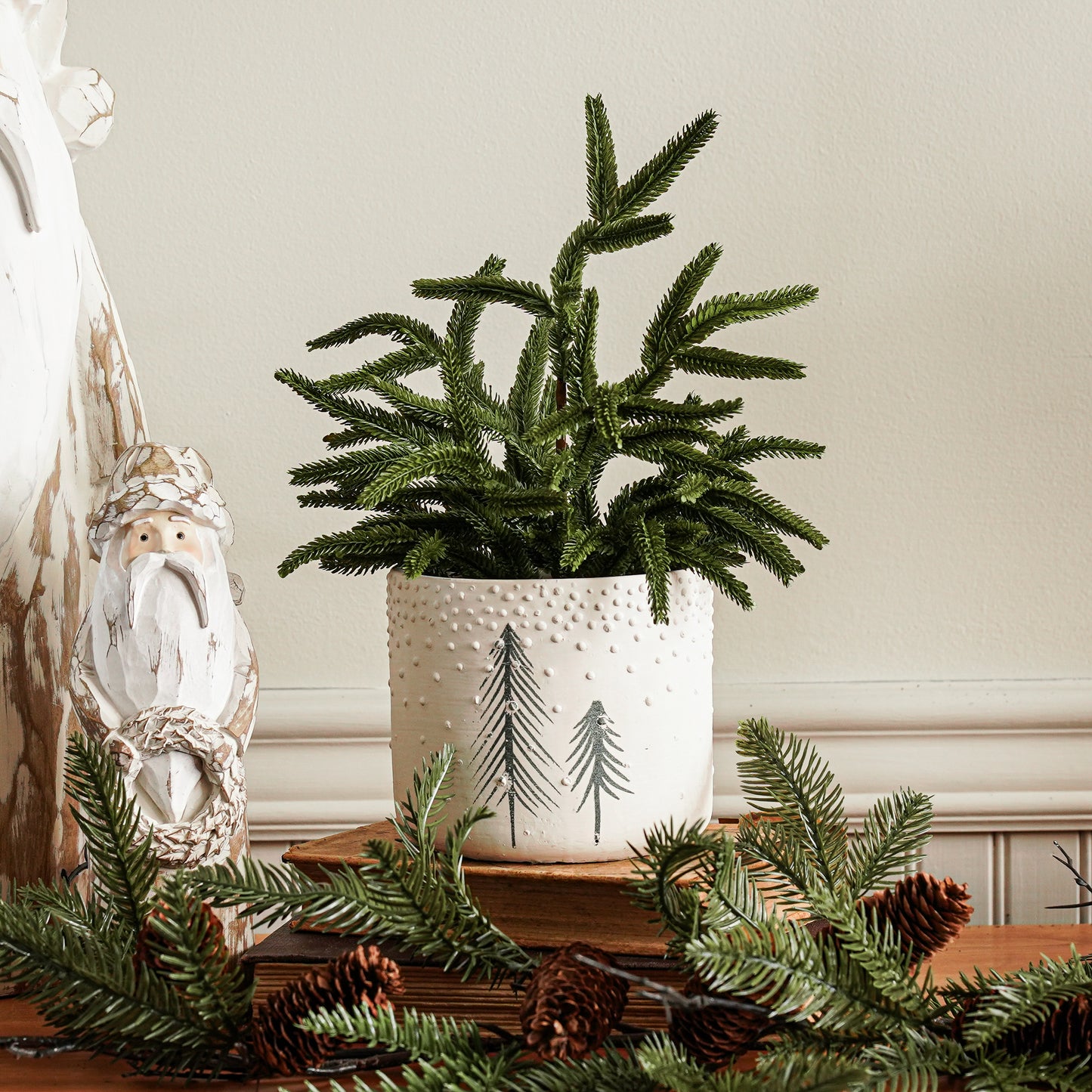 Real Touch Blissful Norfolk Pine Potted Plant | 13”
