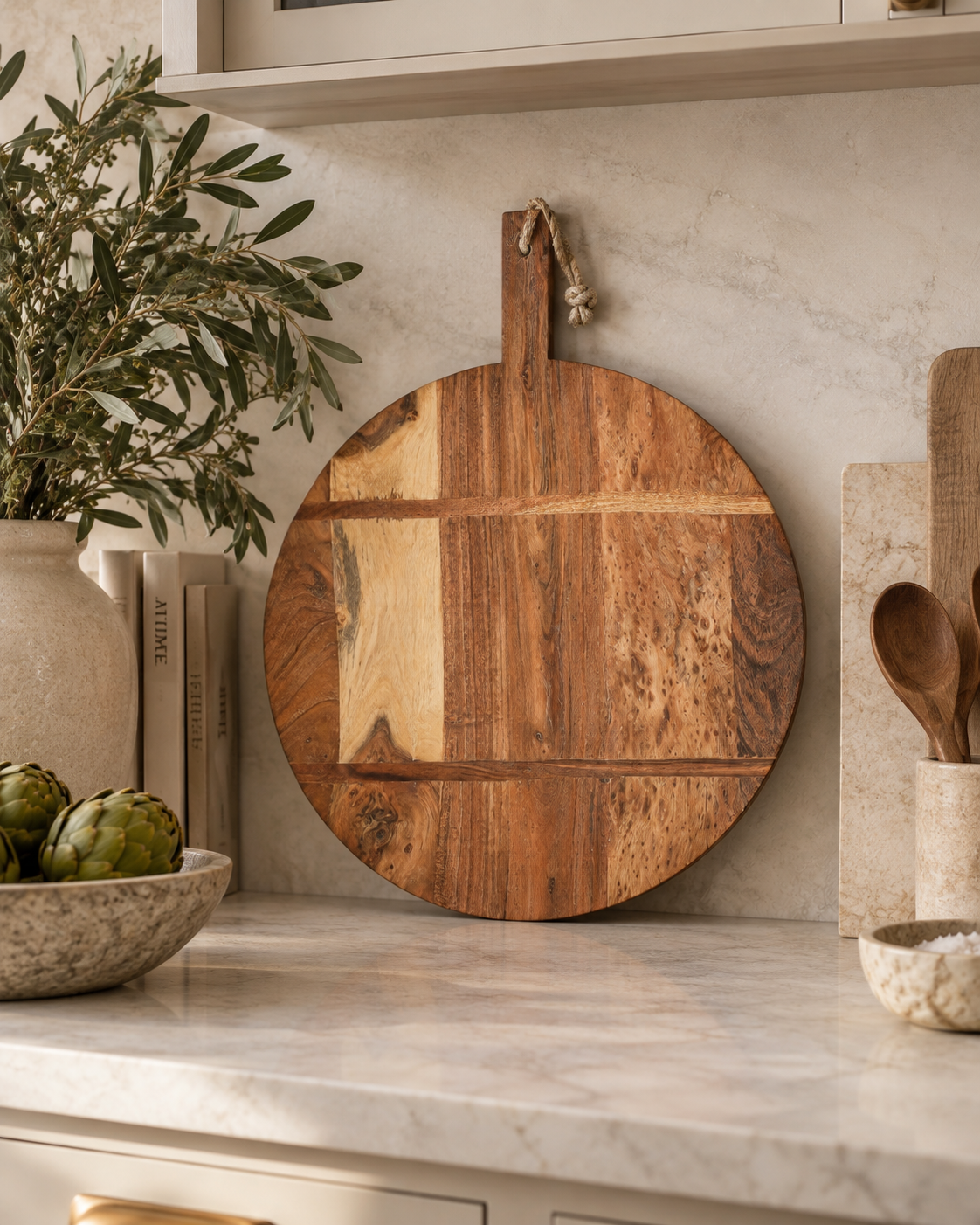 Round Acacia Wood Board
