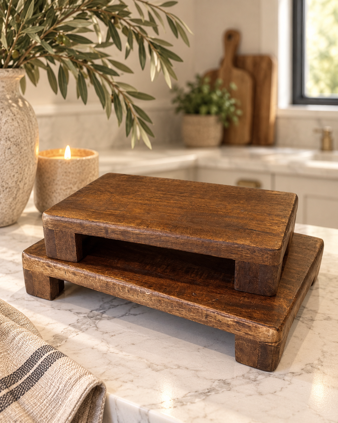 Reclaimed Dark Wood Riser