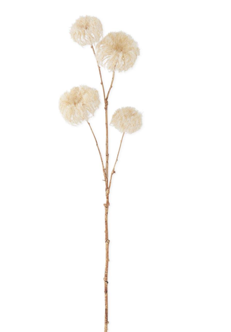 Flocked Cream Clematis Spray