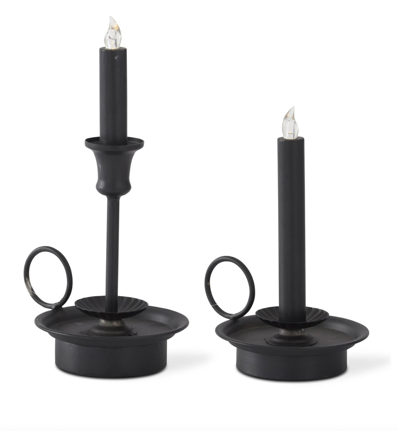 Flameless Black Colonial Taper Candle