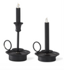 Flameless Black Colonial Taper Candle