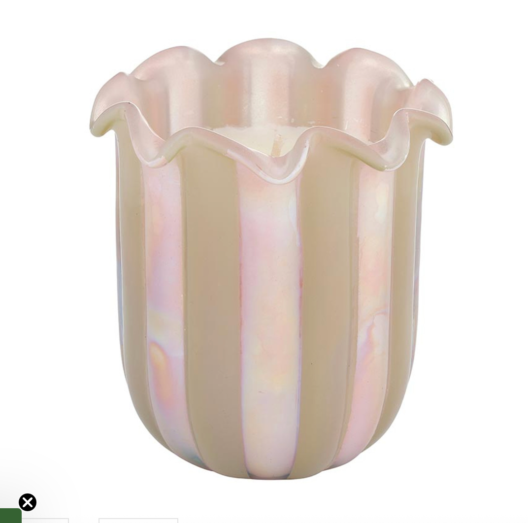 Blush Scallop Candle | Cashmere Linen