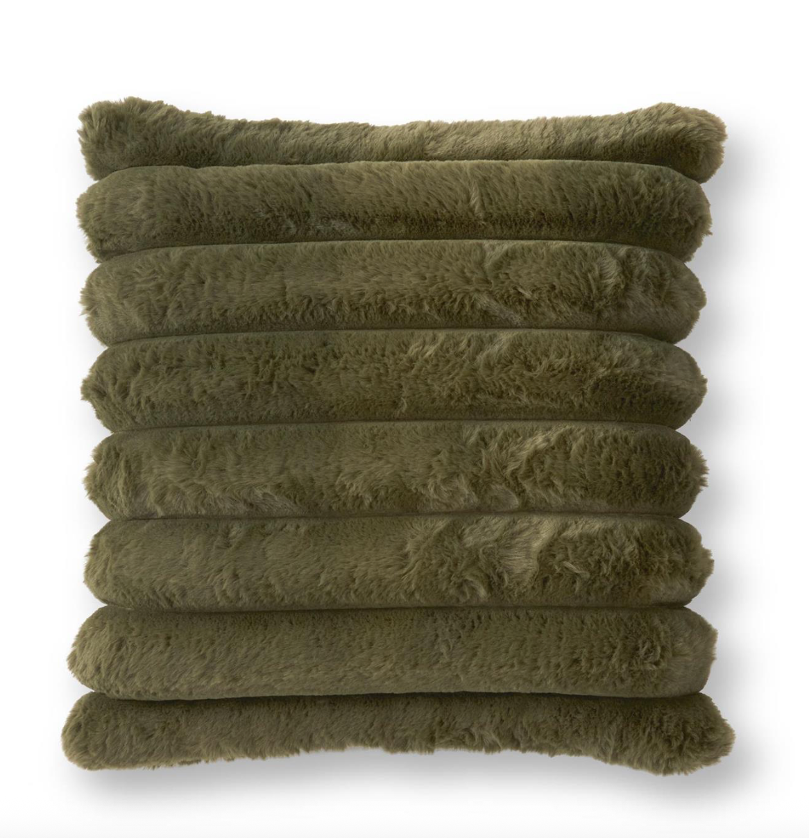 Olive Green Vegan Fur Pillow