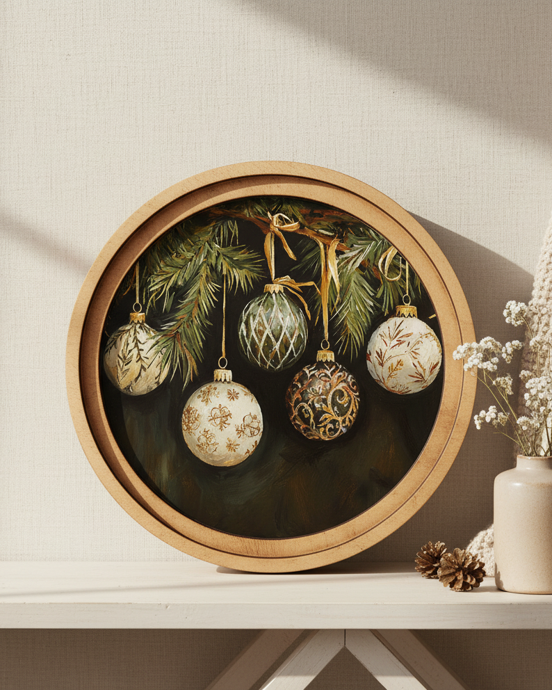 Ornaments Round Framed Decor | PRE-ORDER