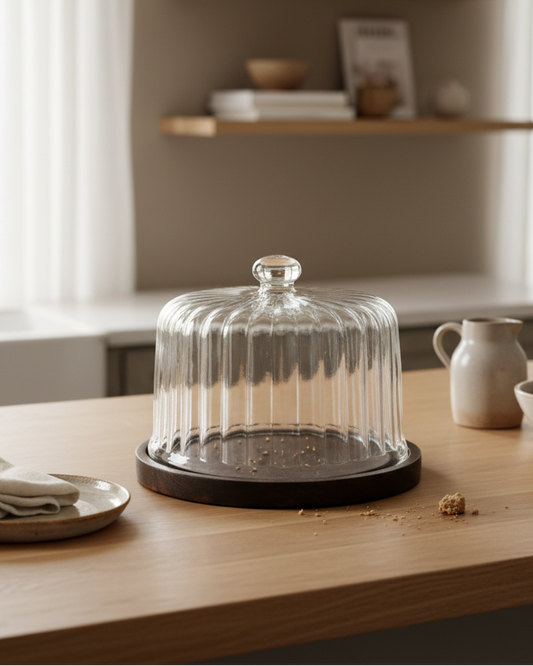 Briar Ribbed Glass Cake Stand