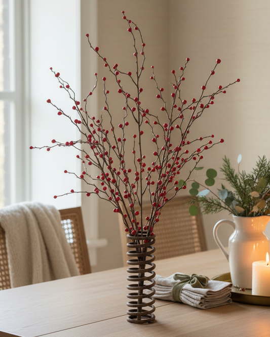 Heart Red Berries Spray