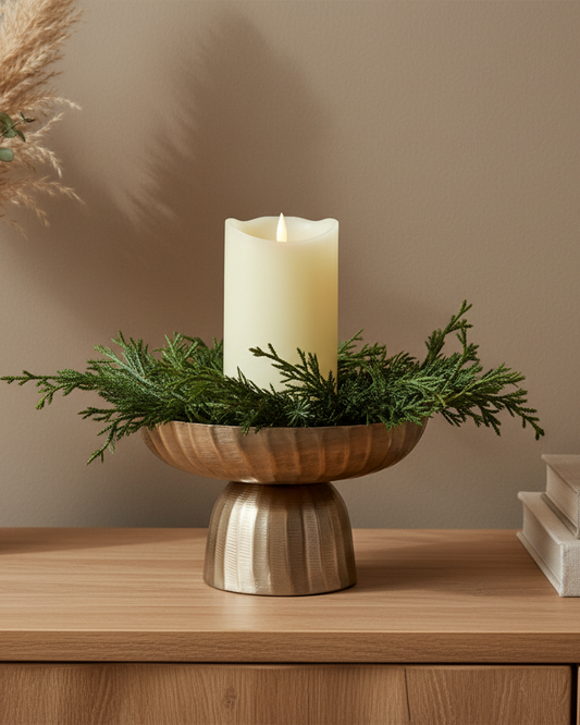 Candlelit Cedar Gold Pedestal Bundle