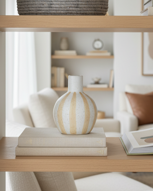 Brown Stripe Ceramic Vase